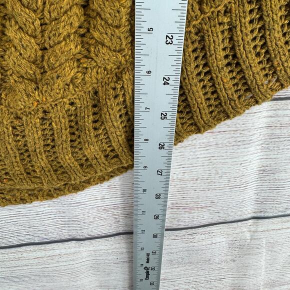 Angel of the North Anthropologie Curved Cables Poncho Sweater Womens XS Green - Picture 10 of 10